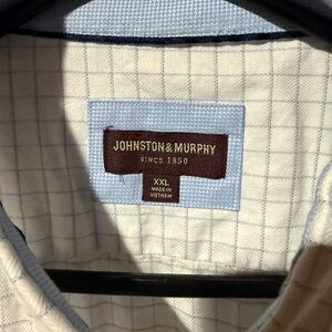 Johnston & Murphy Men's Light Blue Plaid Shirt